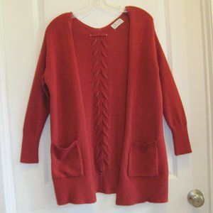 Back Lace-up Rust Cardigan Sweater Size Small
